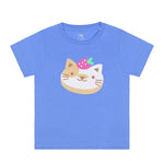 Animal Donut Kitten Kids T-shirt (Blue)