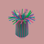 Vase made with coloured straws