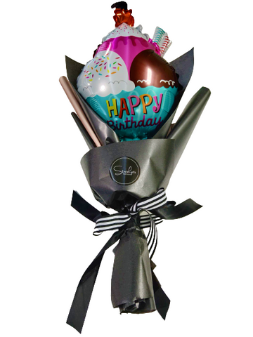 Foil Balloon Bouquet - Happy Birthday Sundae